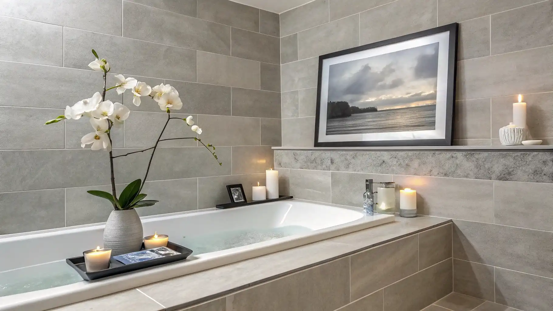 Relaxing Bathtub Ledge