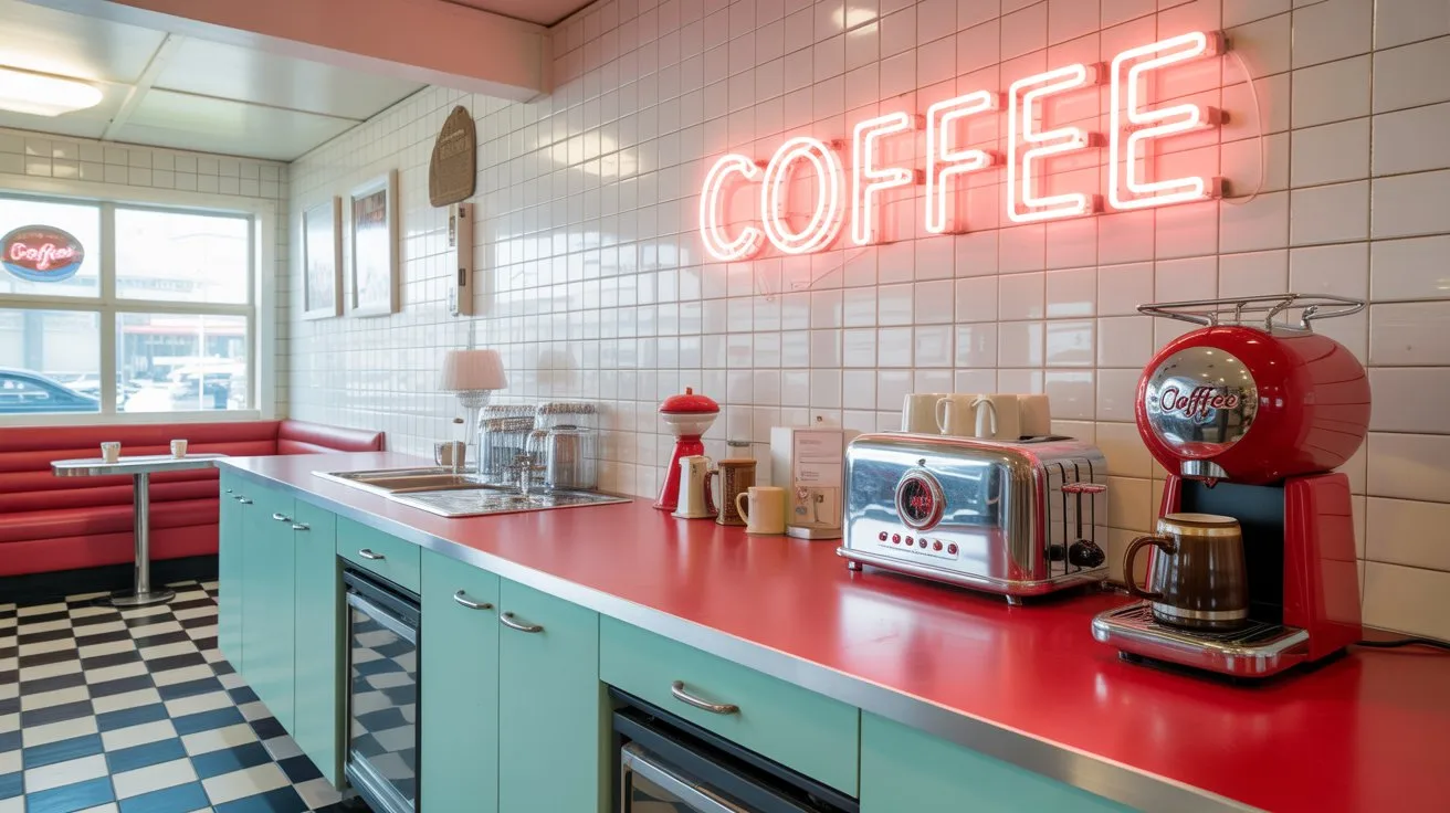 Retro Diner Coffee Counter