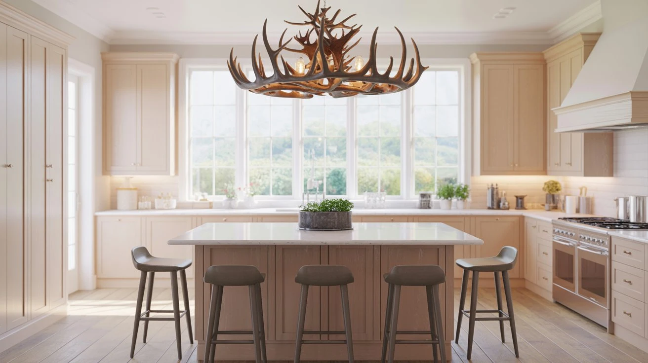 Rustic Antler Kitchen Statement