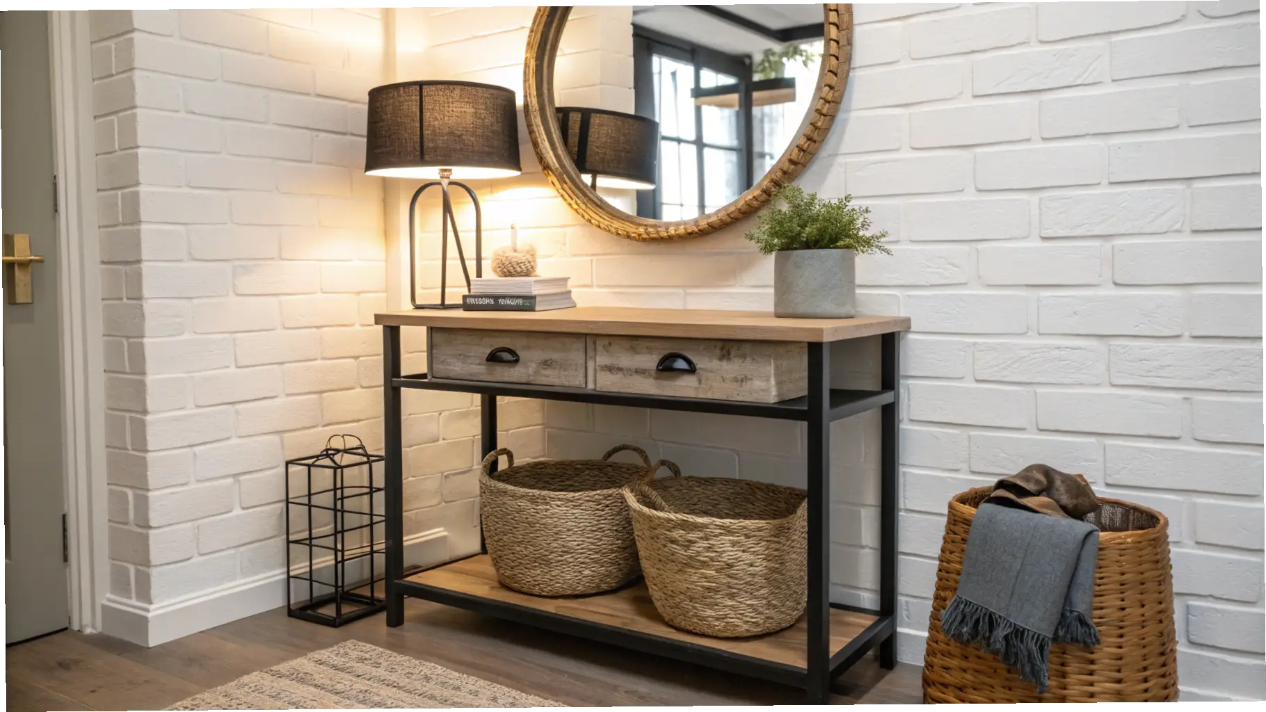 Rustic Console Table Arrangement