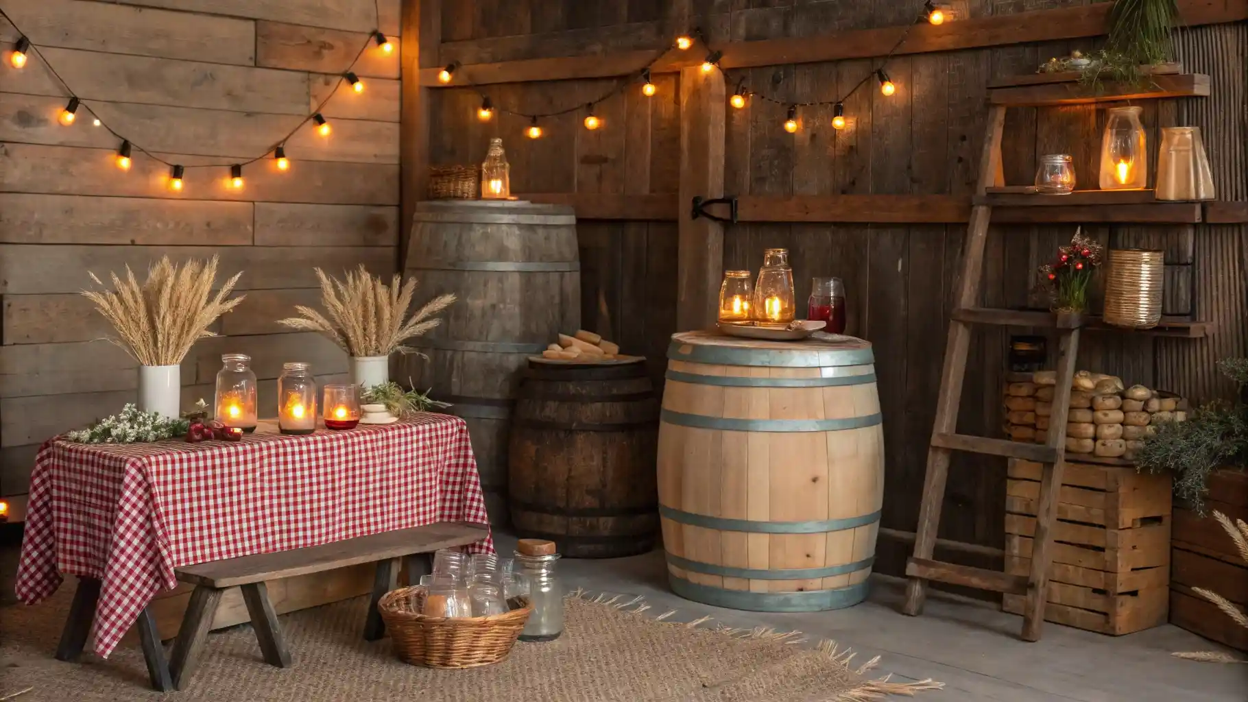 Rustic Farmhouse Barrel Bar