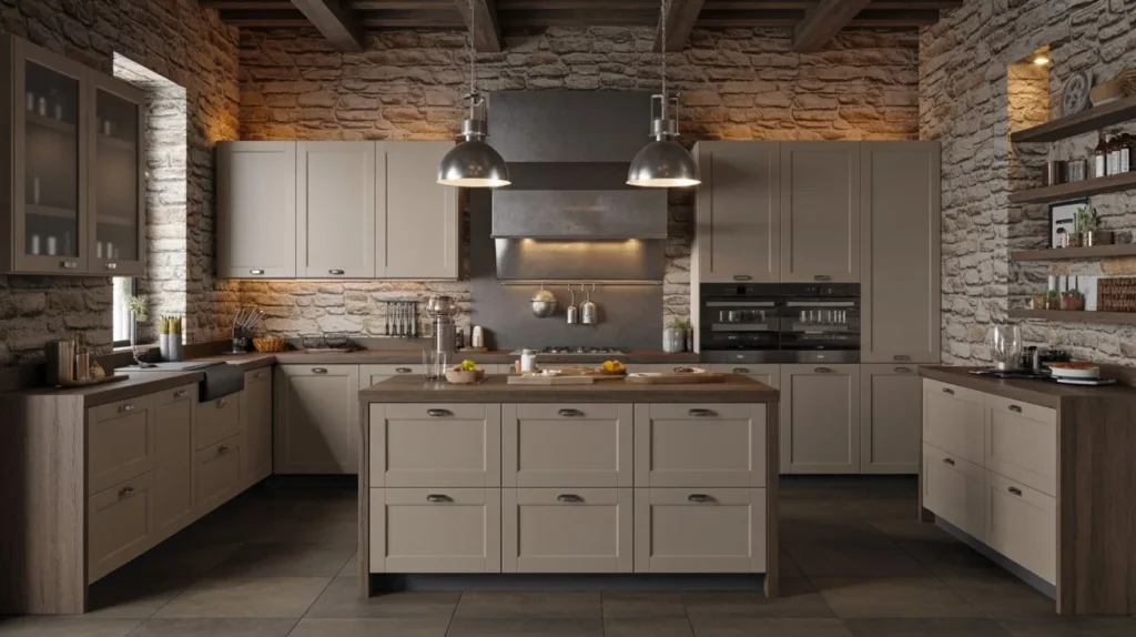 Rustic Stone and Steel Kitchen
