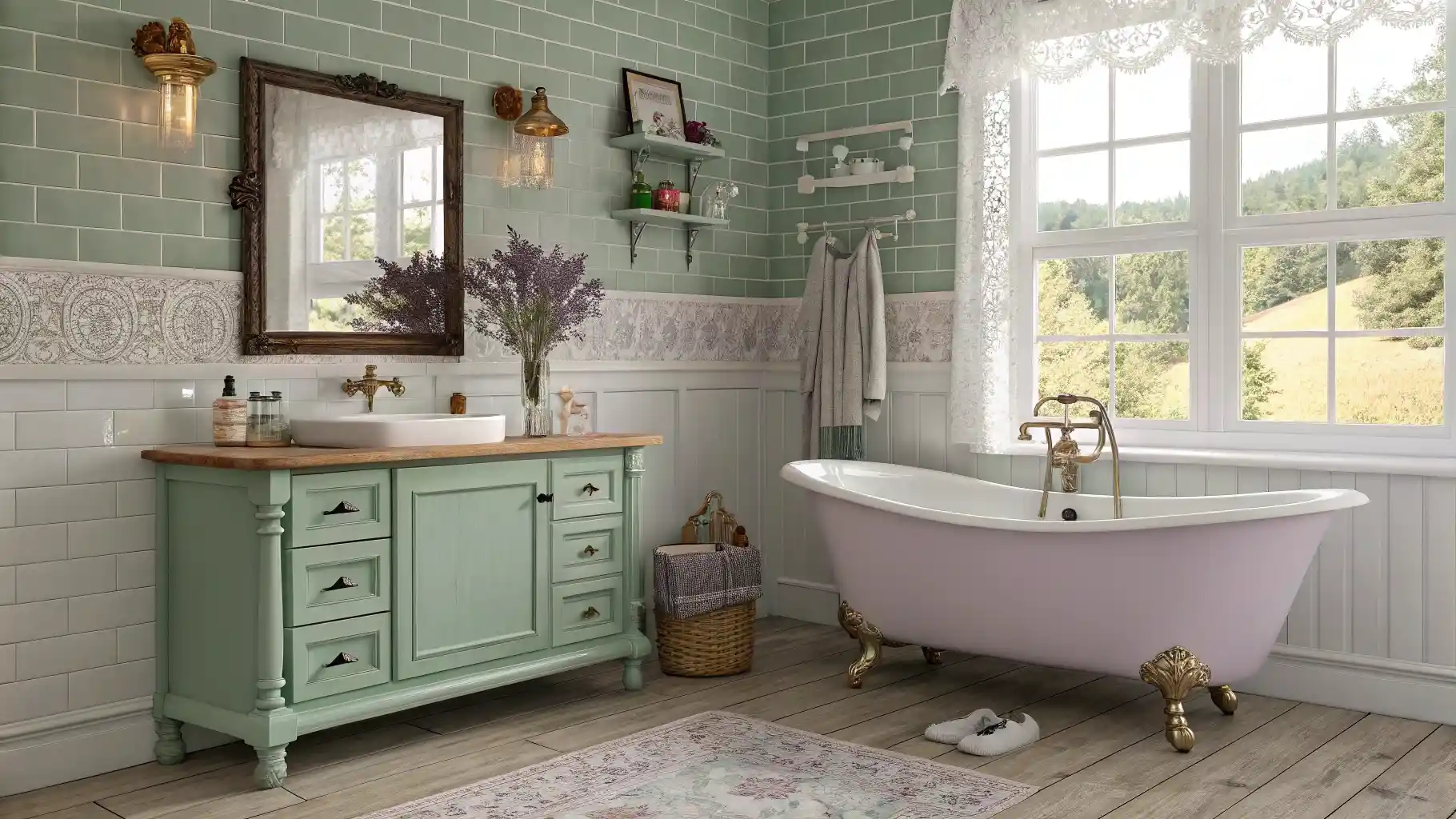 Sage Green and White Cottage Charm