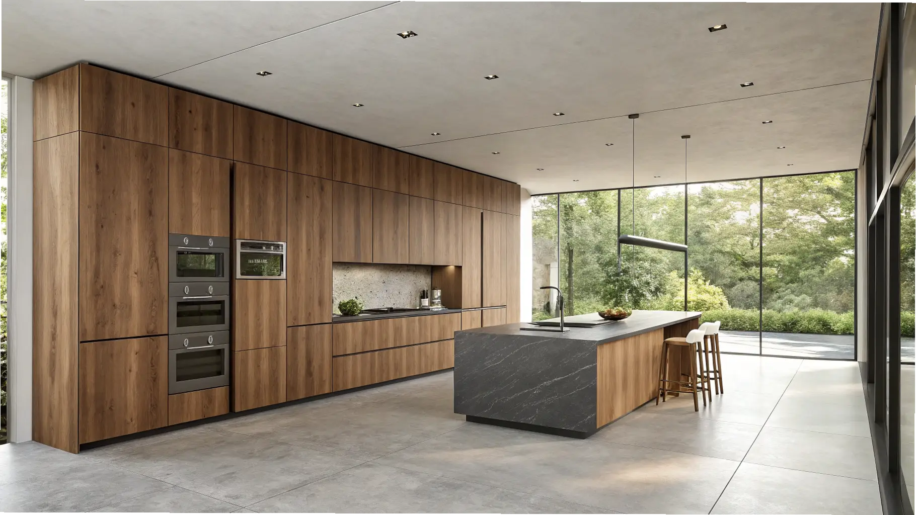Slab Front Walnut Sophistication