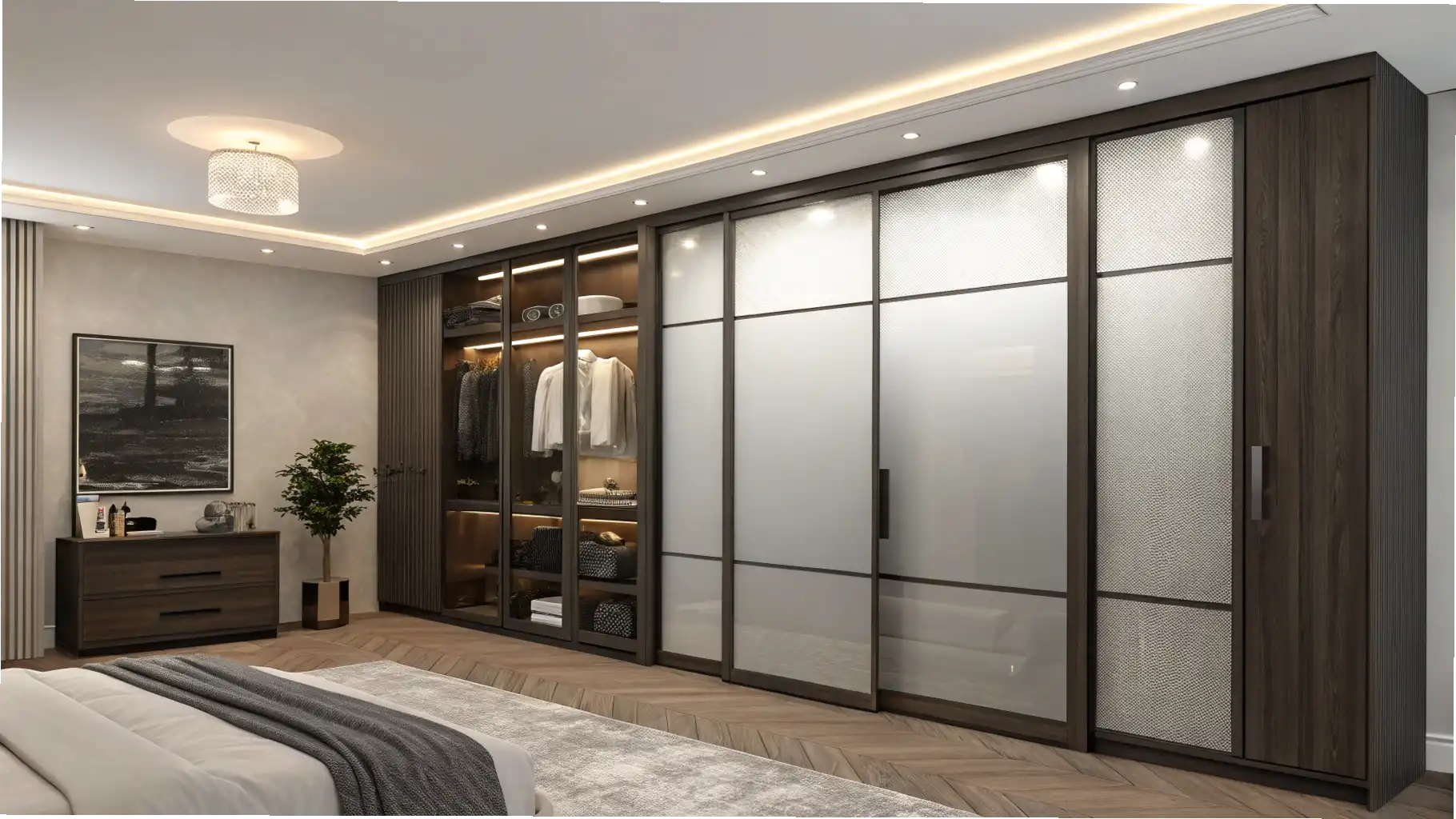 Sliding Door Built-In Wardrobe with Glass Panels7