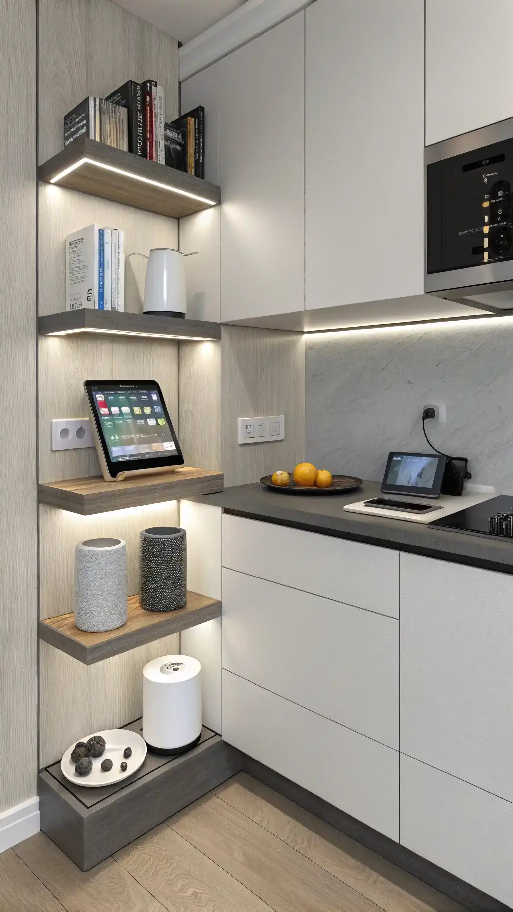 Smart Home Technology Corner Shelves
