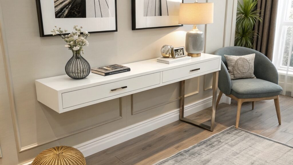 Space-Saving Floating Console Table