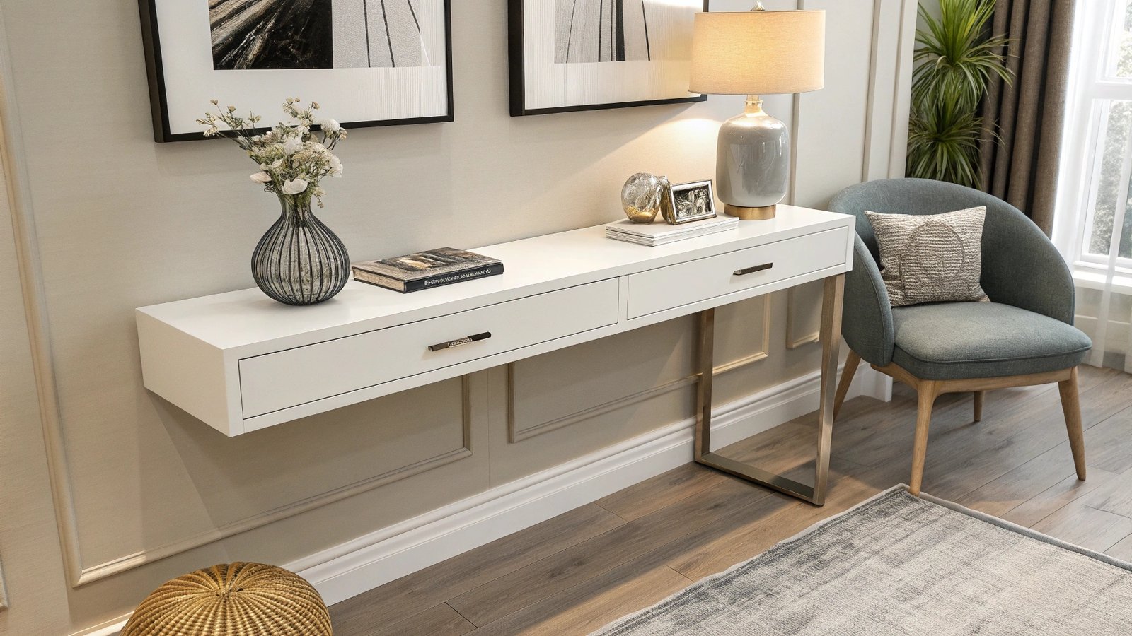 Space-Saving Floating Console Table