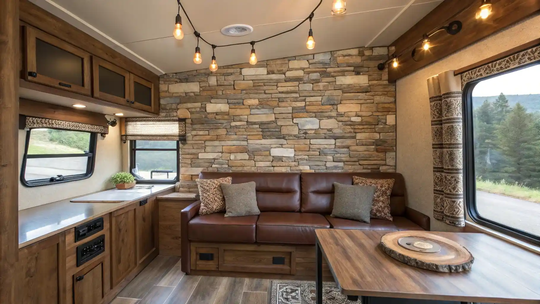 Stacked Stone Accent Wall Feature