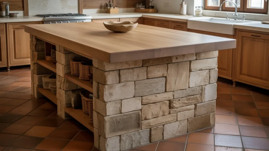 Stone Base Kitchen Island