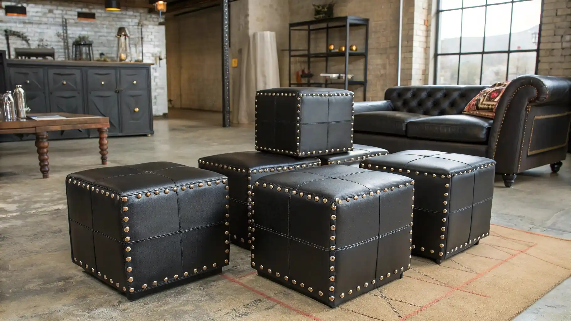 Studded Ottoman Cube Collection
