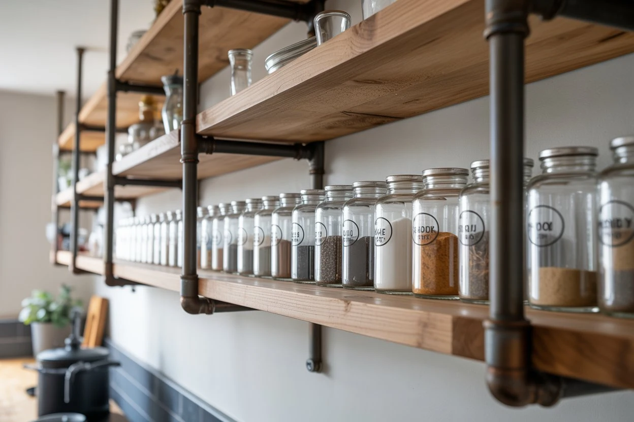 The Industrial Open Shelving for Spices