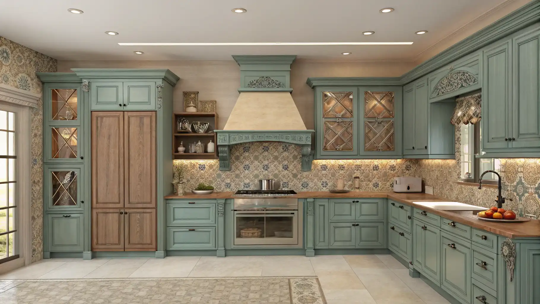The Vintage Teal Charm L-Shape