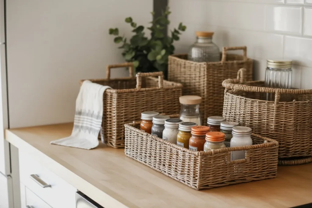 The Woven Basket Countertop Organizer