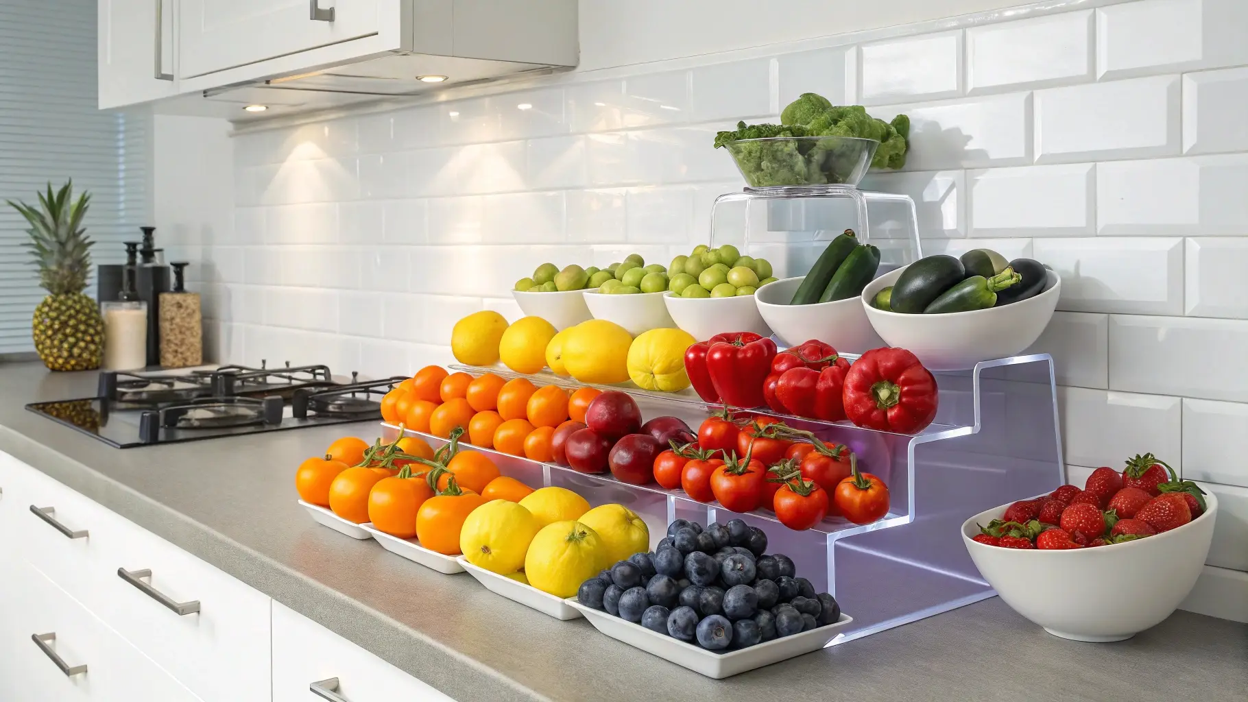 Tiered Fresh Produce Display