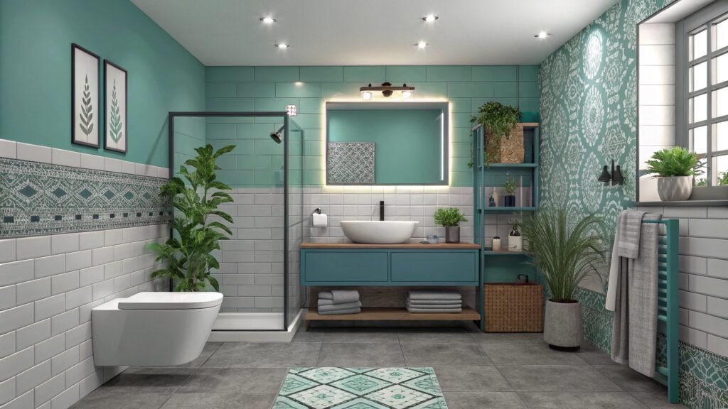 Trendy Basement Bathroom Color Schemes