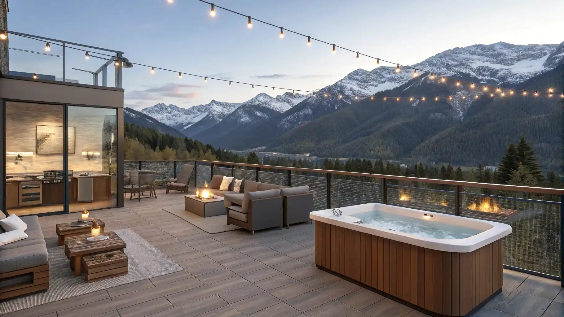 Ultimate Rooftop Terrace with Hot Tub and Alpine Views