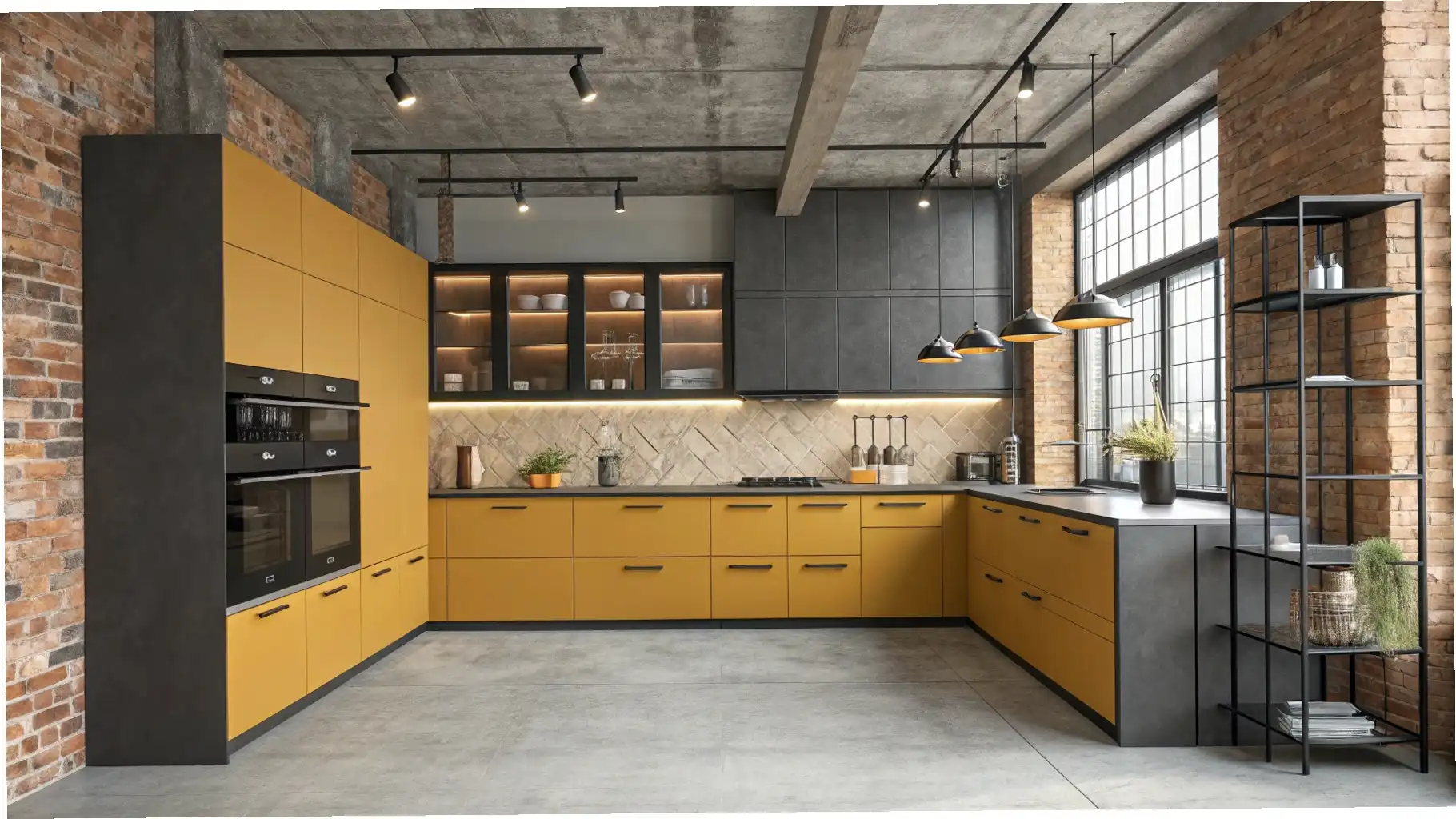 Urban Edge: Mustard Yellow Cabinets in an Industrial Loft