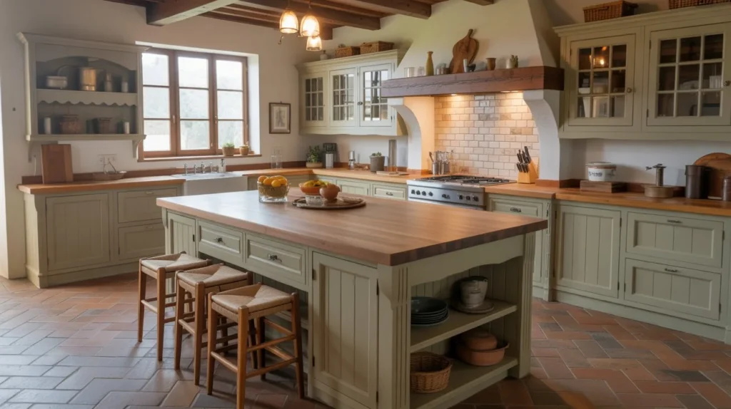 Verdant Green Tuscan Kitchen