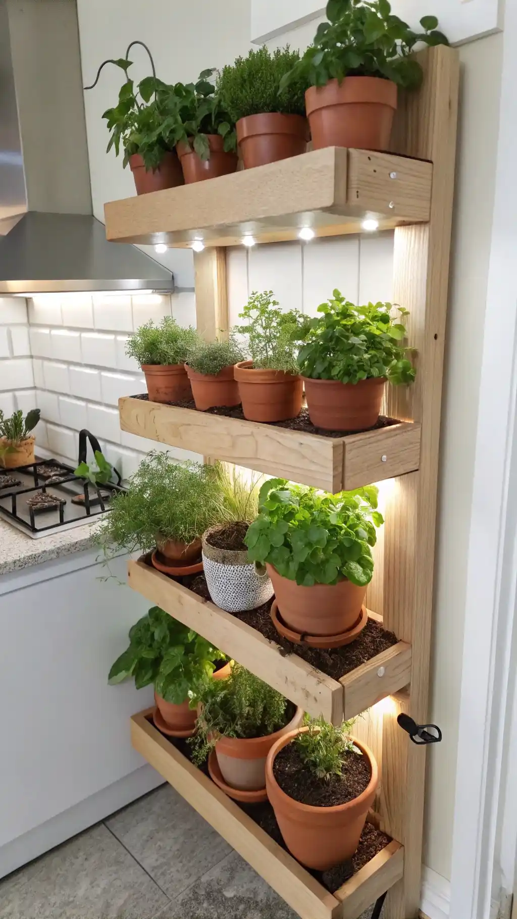 Vertical Indoor Herb Garden Corner Shelf