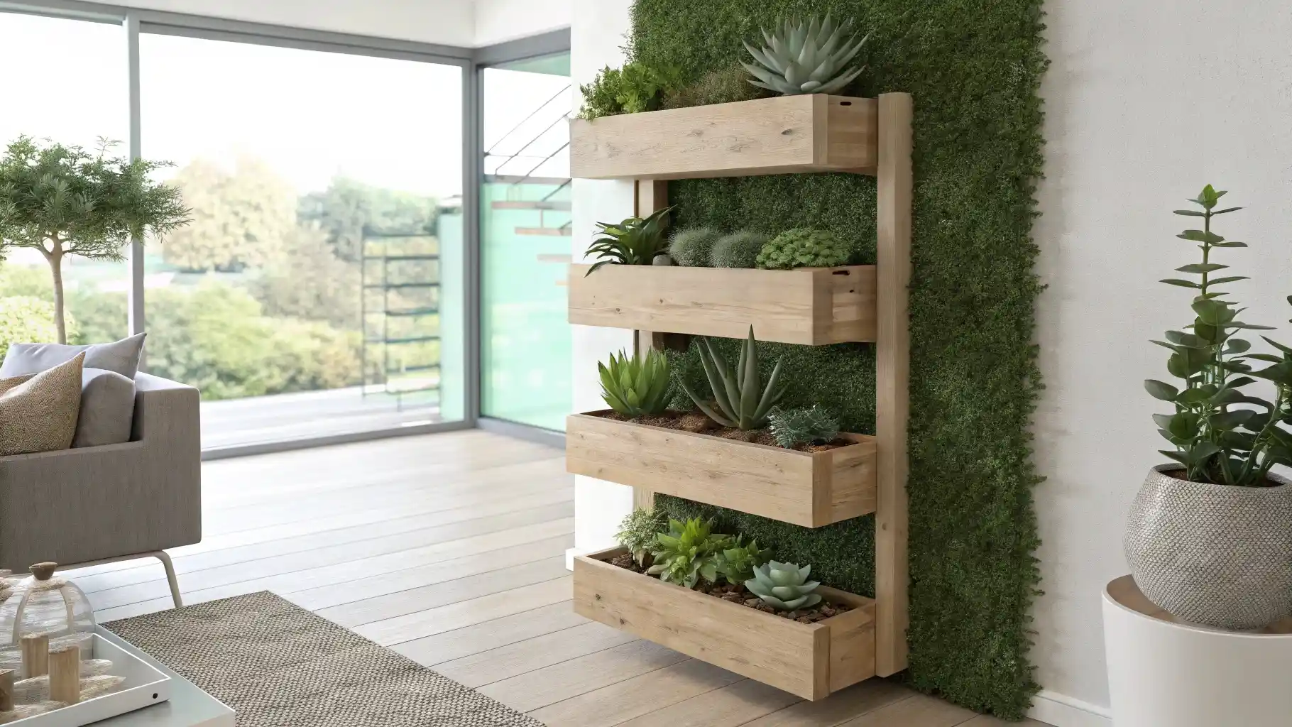 Vertical Planter Console with Tiered Garden Display