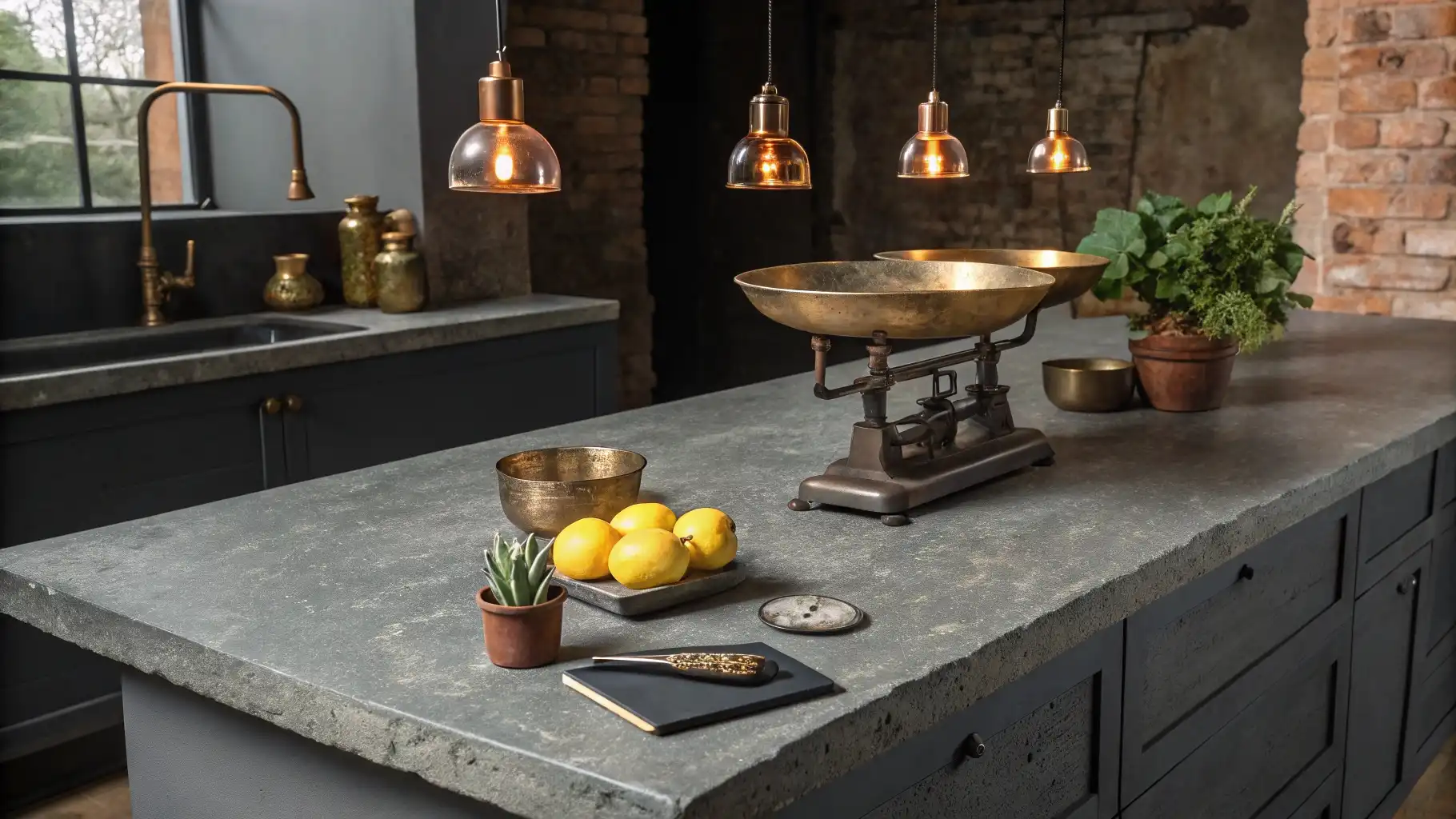 Vintage Brass Scale Centerpiece