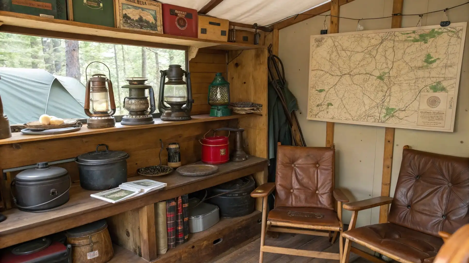 Vintage Camping Gear Museum Corner