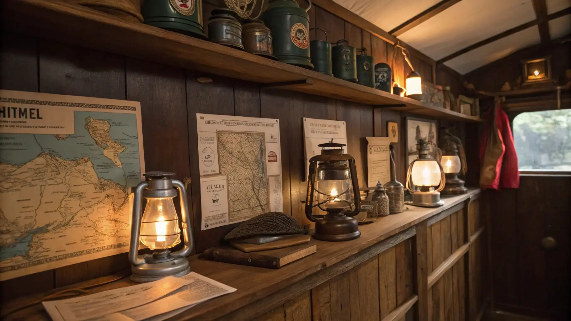 Vintage Lantern Collection Display