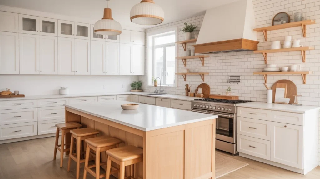 Warm White with Wood Accents