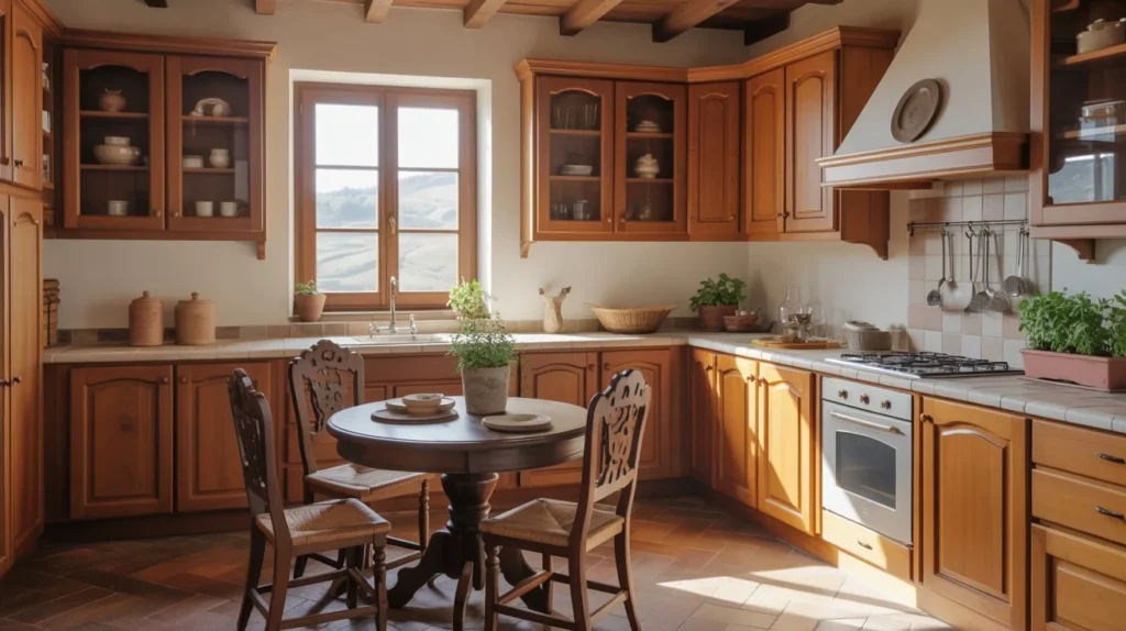 Warm Wood Tuscan Kitchen