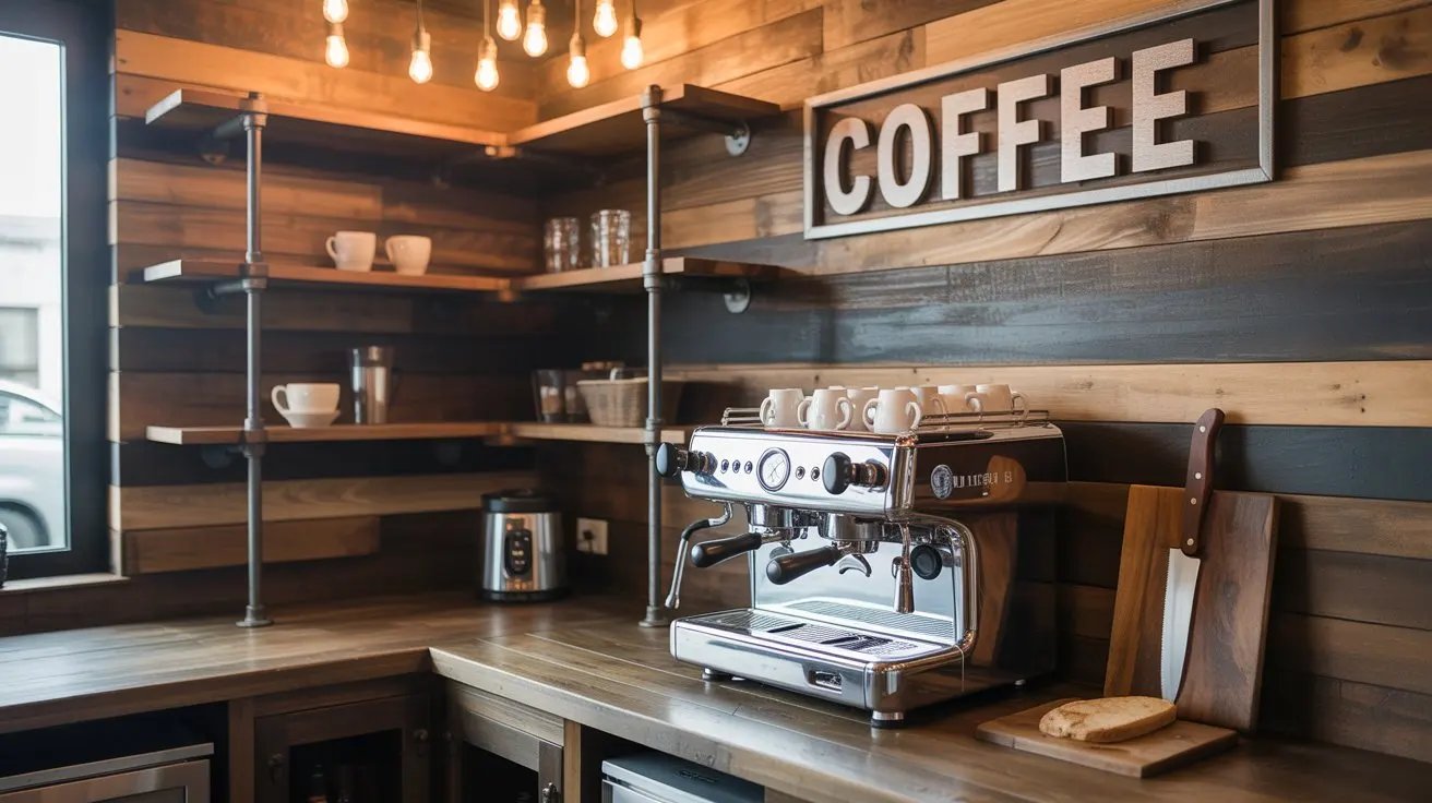 Wood-Clad Coffee Bar