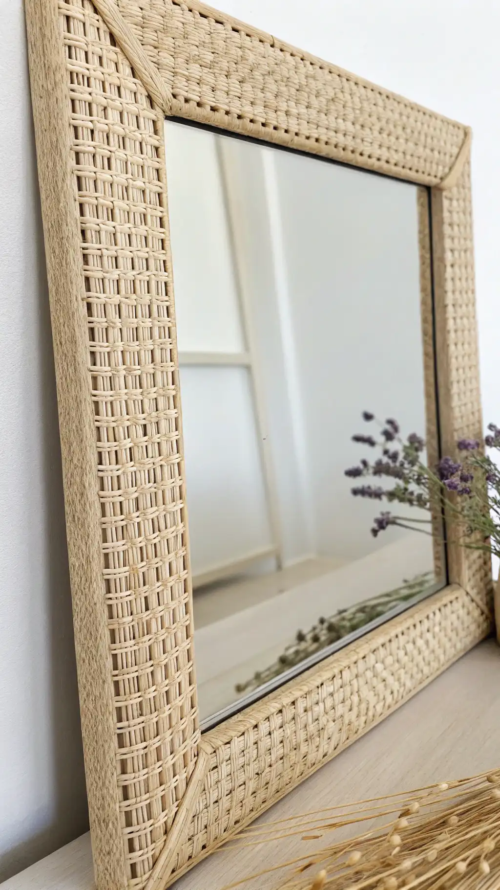 Woven Rattan Rectangle Mirror