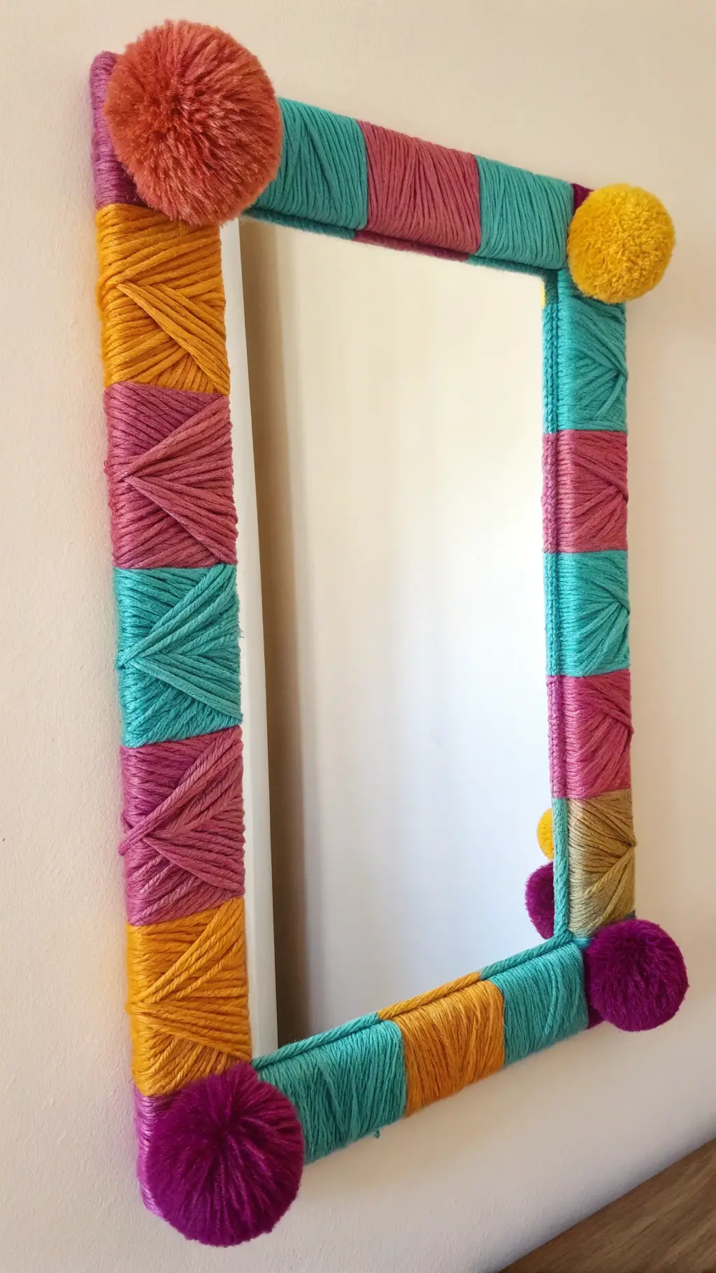 Yarn Wrapped Playful Mirror