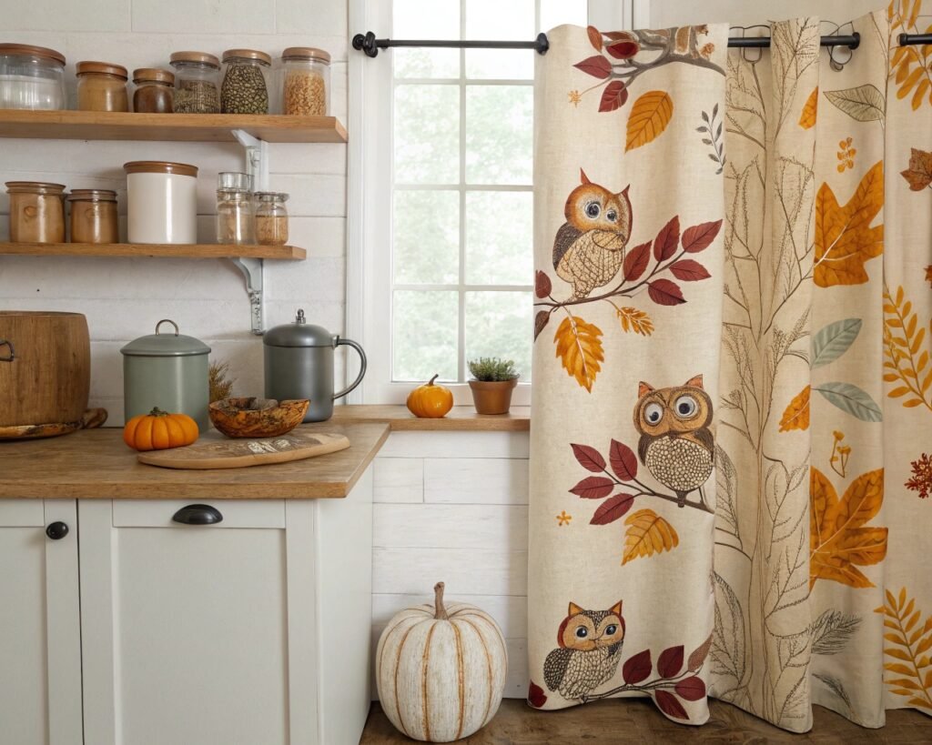 19 Cheerful Owl-Themed Kitchen Curtain Ideas