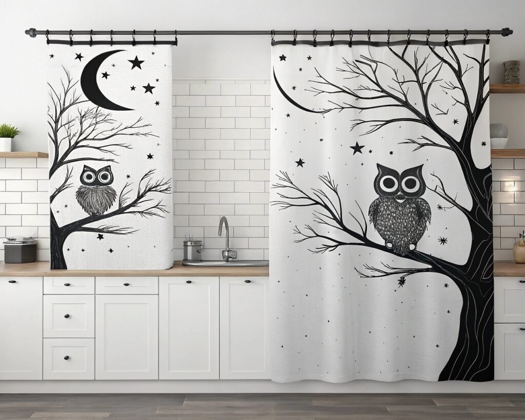 19 Cheerful Owl-Themed Kitchen Curtain Ideas