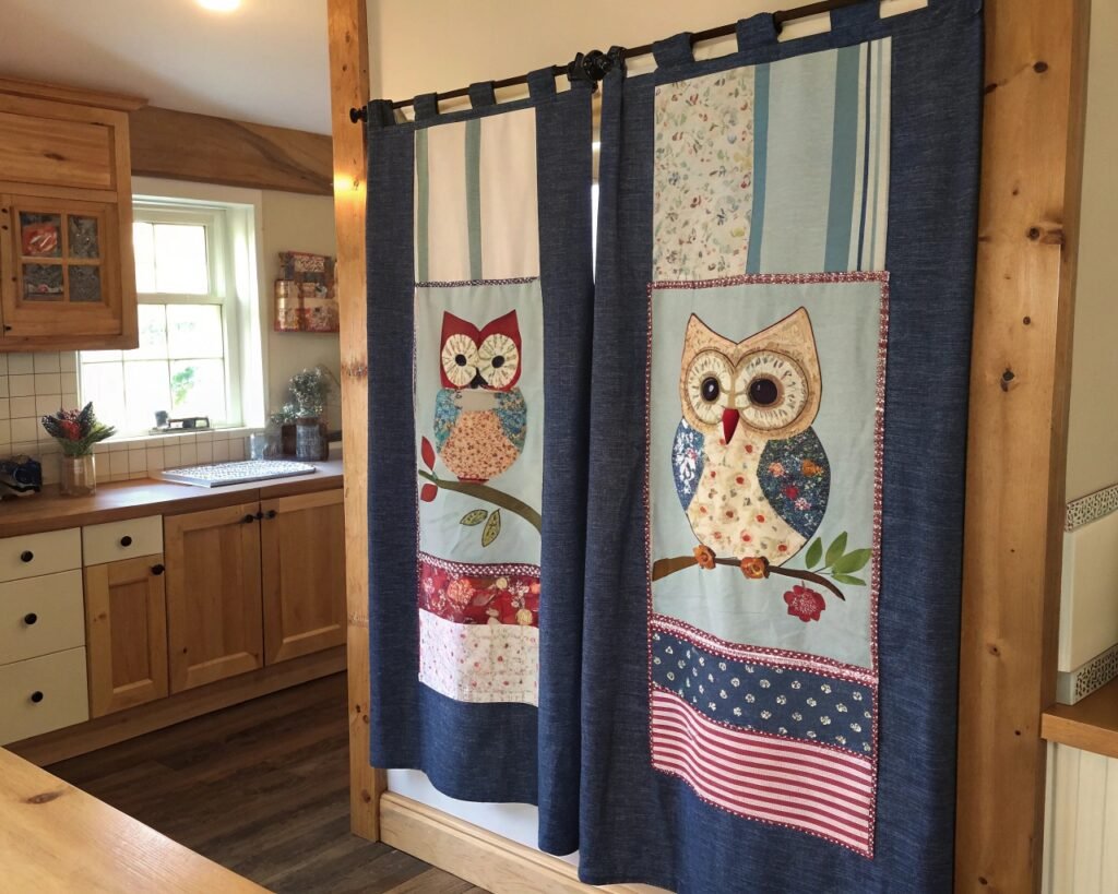 19 Cheerful Owl-Themed Kitchen Curtain Ideas