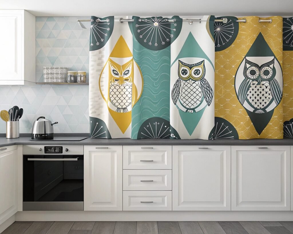 19 Cheerful Owl-Themed Kitchen Curtain Ideas