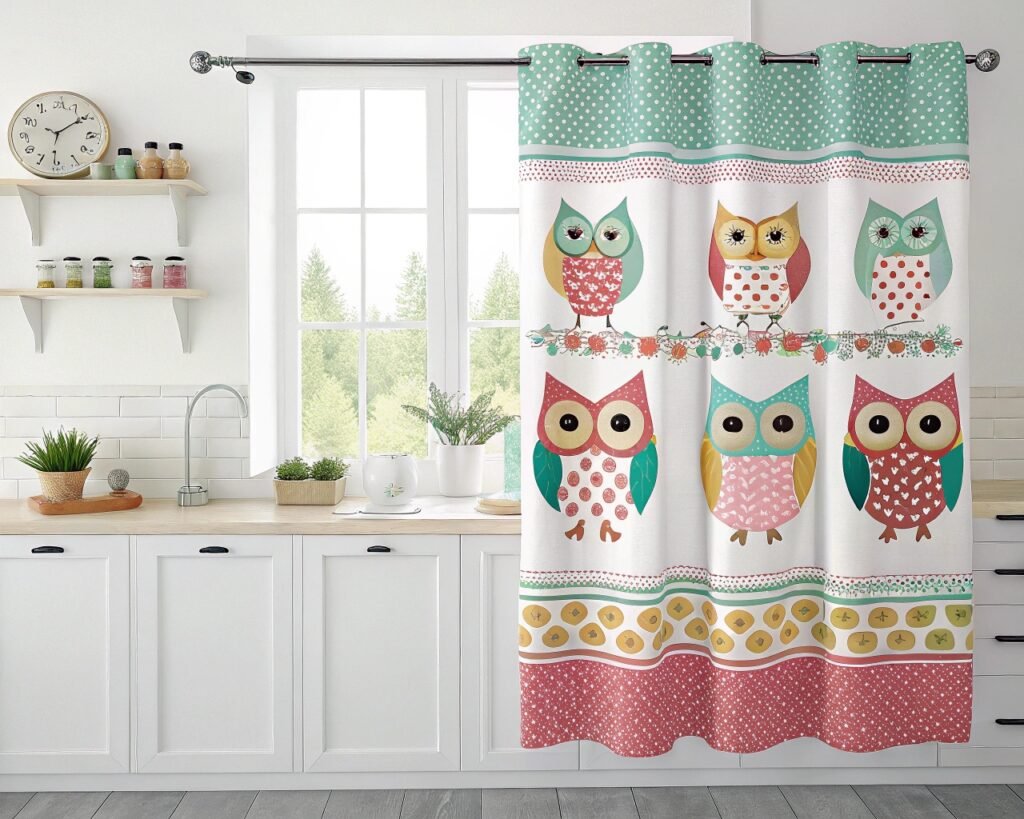 19 Cheerful Owl-Themed Kitchen Curtain Ideas