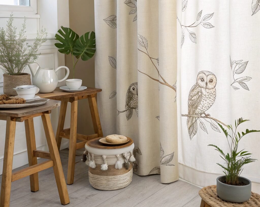 19 Cheerful Owl-Themed Kitchen Curtain Ideas