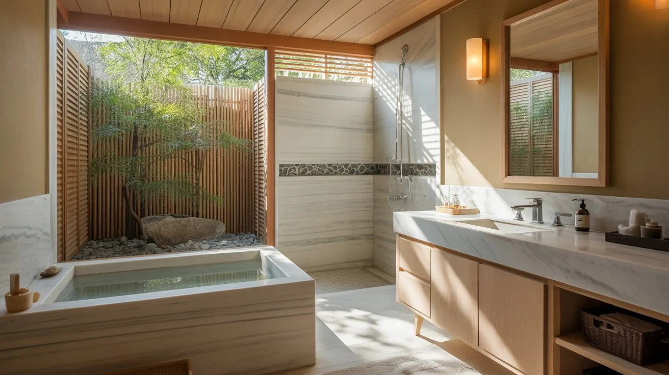 Dark Marble & Warm Wood