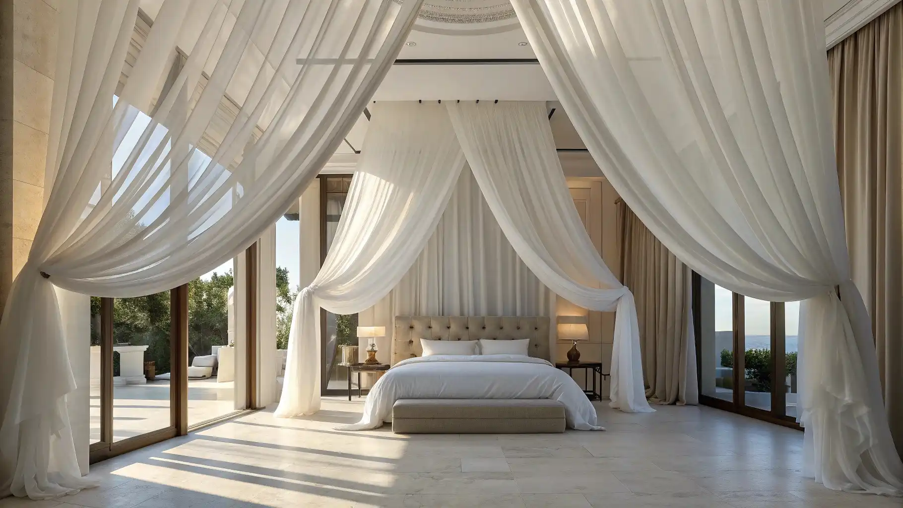 Add Flowing Canopy Curtains Around Your Bed