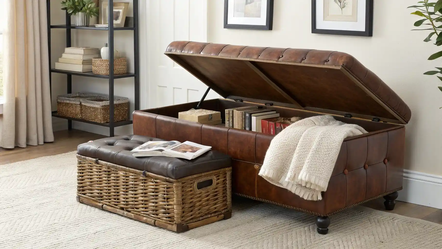 Add Multi-Functional Storage Ottomans and Benches