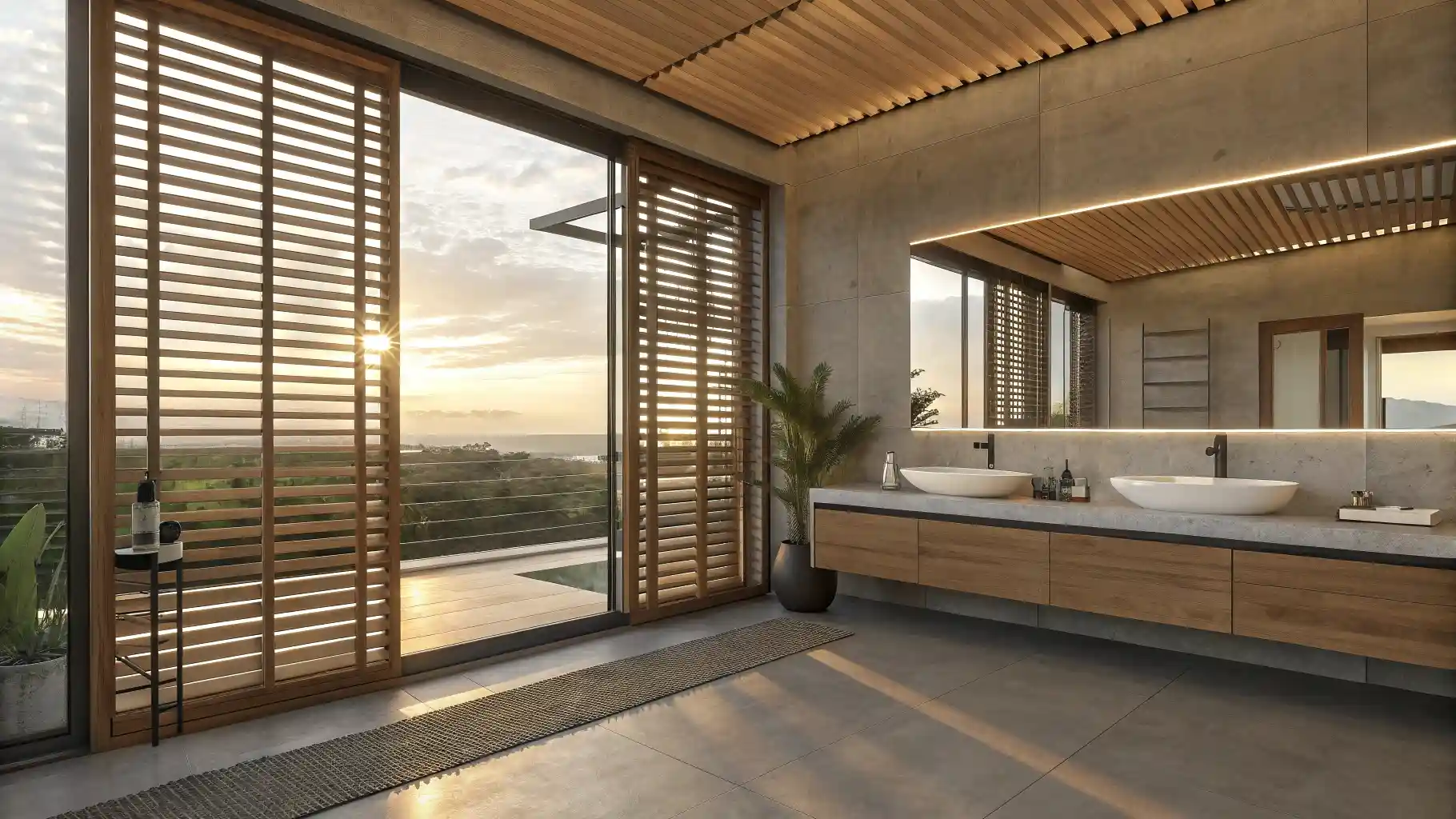 Adjustable Wooden Louver Shutters