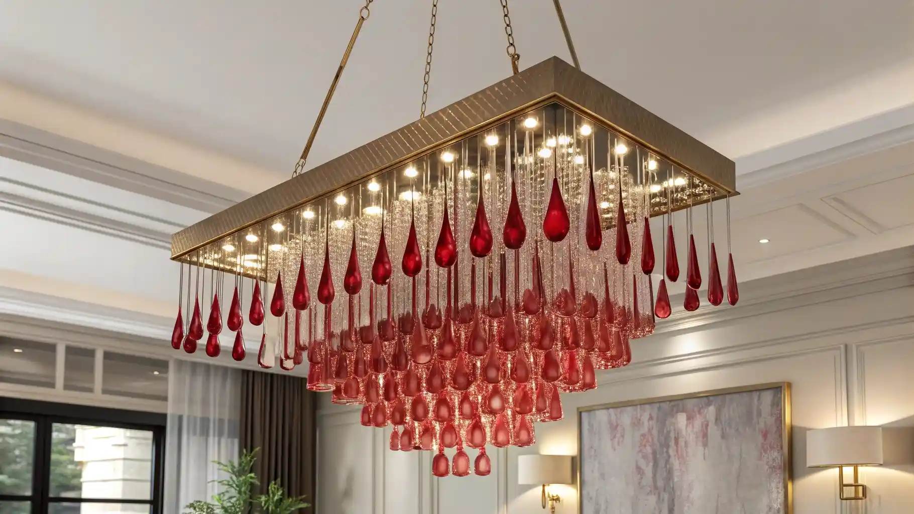 Cascading Cherry Teardrop ChandelierV