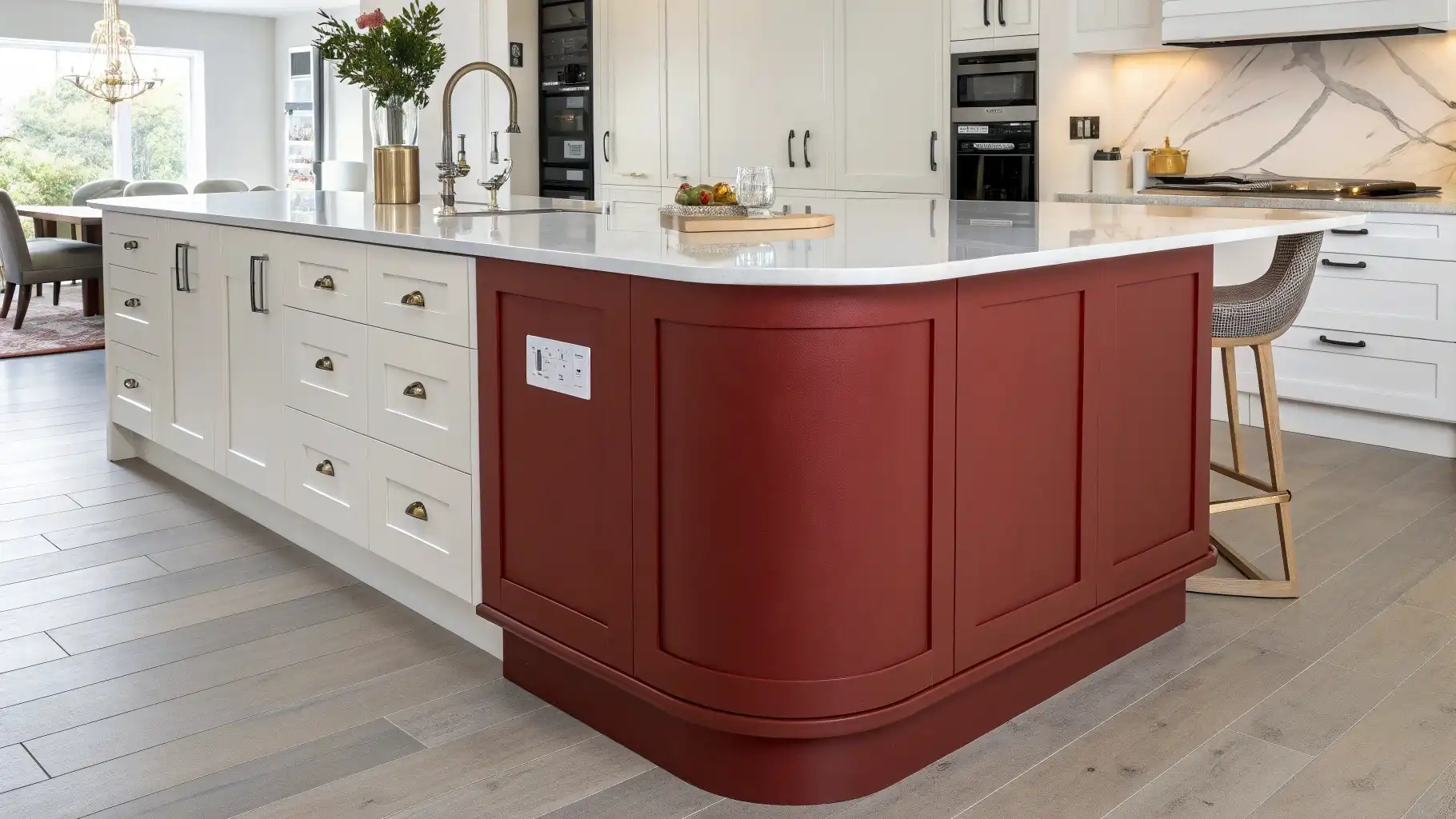 Cherry Red Kitchen Island Centerpiece