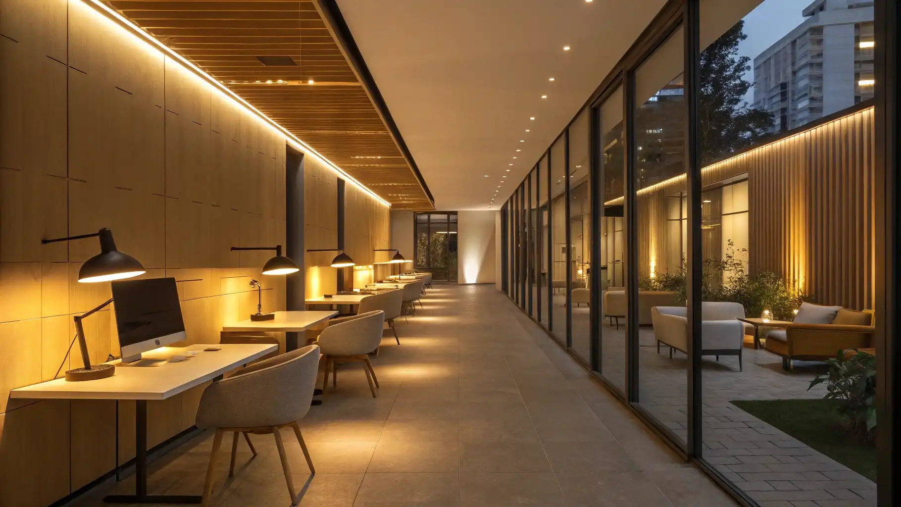 Co-Working Gallery with Indoor-Outdoor Connection