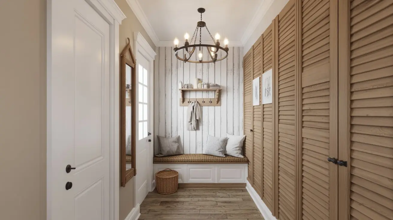 Cozy Farmhouse Entryway with Built-In Seating