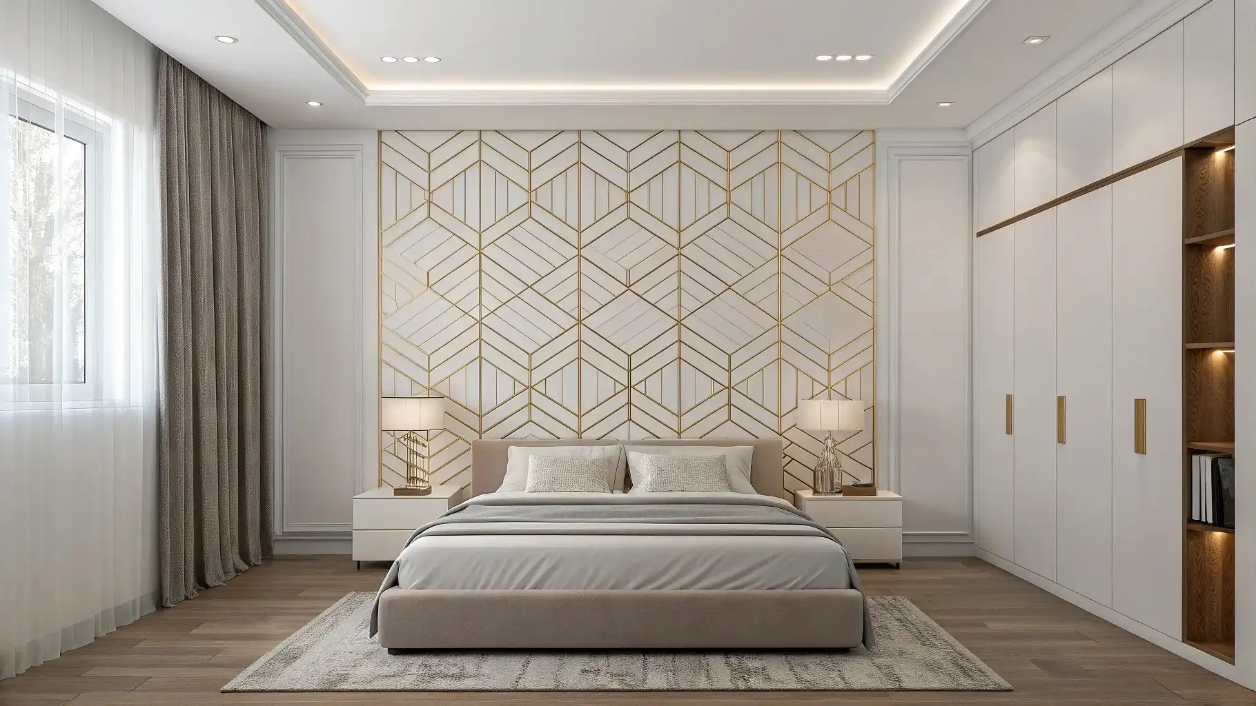 Create a Geometric Accent Wall with Removable Strips