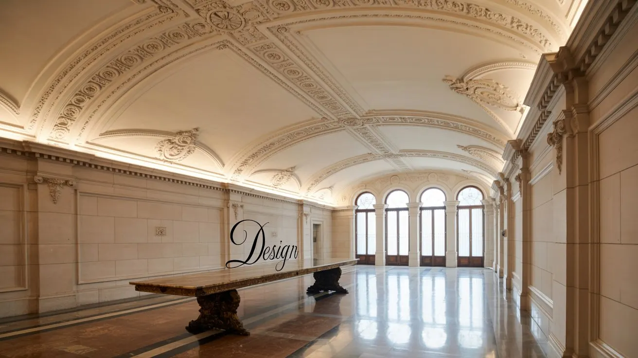 Elegant Classical Ceiling with Detailed Moldings