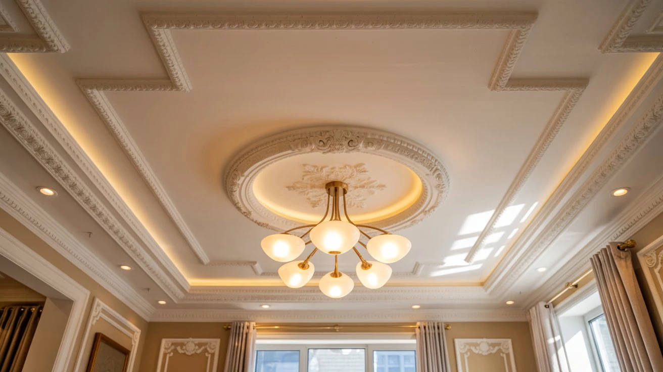 Elegant Tray Ceiling with Intricate Moldings